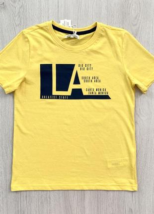 Жовта бавовняна футболка для хлопчика piazza italia італія