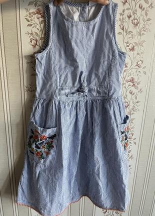 Нарядна вишита сукня сарафан в смужку fatface next zara