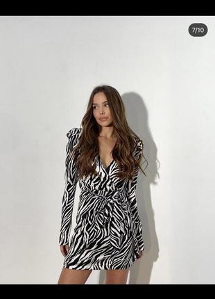 Платье шелк армани софт зебра принт, короткое2 фото