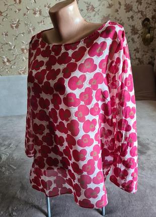 💣💣💣 тонка легка блузка в квітковий принт rosso 352 фото
