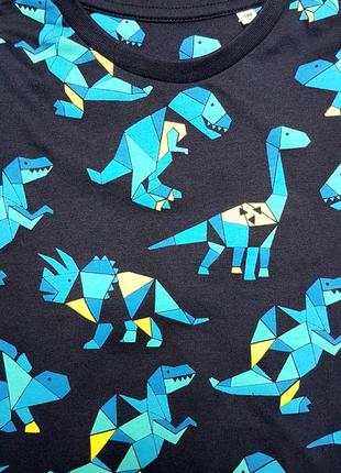 Трикотажна бавовняна піжама з динозаврами на хлопчика 122 р. c&a2 фото