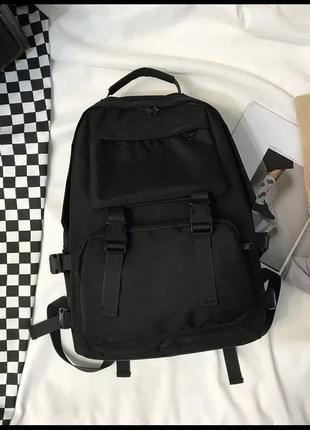 Водонепроникний рюкзак унісекс, шкільний ранець із тканини «оксфорд», новий чорний рюкзак5 фото