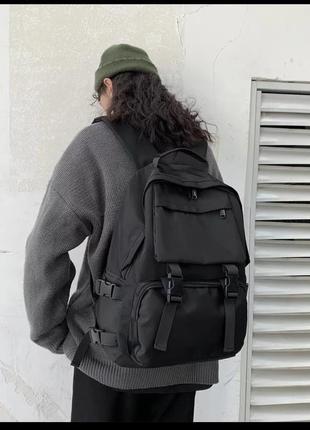 Водонепроникний рюкзак унісекс, шкільний ранець із тканини «оксфорд», новий чорний рюкзак3 фото