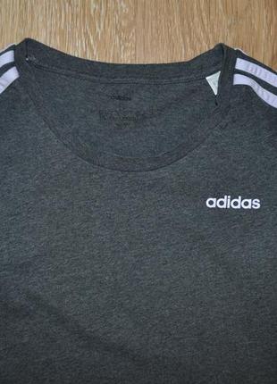 Хлопковая футболка серый меланж adidas5 фото