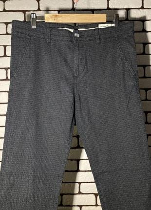 Повседневные , темно-синие брюки с узором tom tailor2 фото