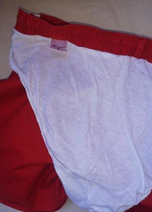 Красные короткие шорты плавки с лампасами коттон s/l6 фото