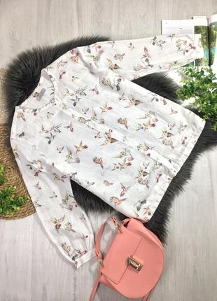 Лляна сорочка з принтом