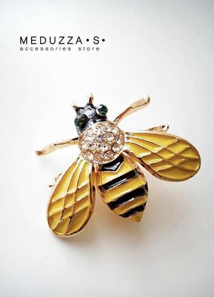 Брошка бджілка з медсплаву, нова1 фото