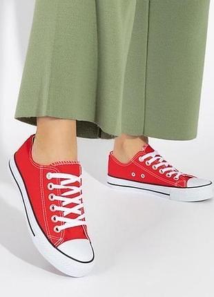 Кеди жіночі y-bokai, колір червоний😍 кеды кроссовки кросівки converse6 фото