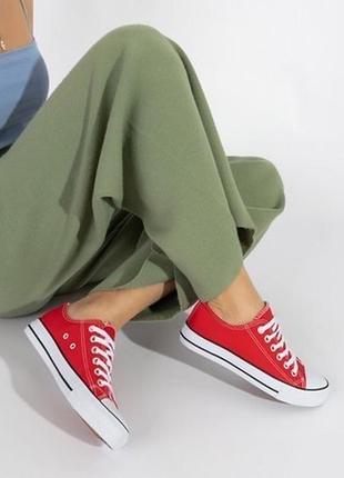 Кеди жіночі y-bokai, колір червоний😍 кеды кроссовки кросівки converse4 фото