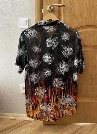 Винтажная яркая рубашка