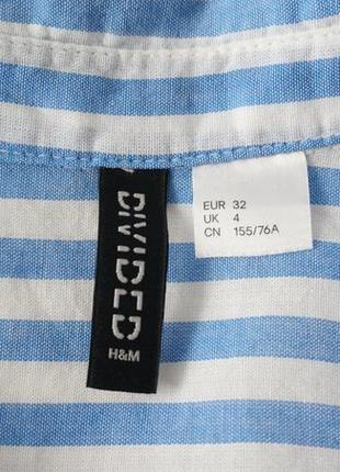 Рубашка из хлопка белая в синюю полоску h&m размер 326 фото
