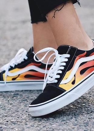 Original кеди vans old skool flame vn0a38g1phn1 (aw1196) black замша4 фото