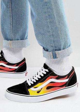 Original кеди vans old skool flame vn0a38g1phn1 (aw1196) black замша5 фото