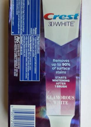 Зубная паста crest 3d white glamorous white teeth whitening vibrant mint toothpaste1 фото