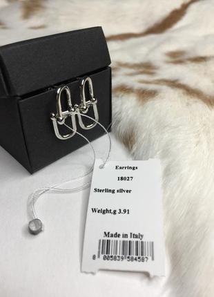 Срібні сережки сережки пусети великі ланки cartier срібло проба 925 нові з біркою італія 3