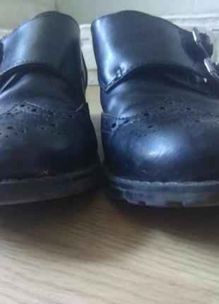 Туфлі броги монки чорні екошкіра4 фото