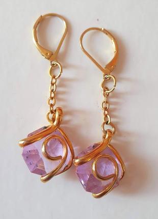 Брендовые серьги andrea marazzini позолота swarovski, италия