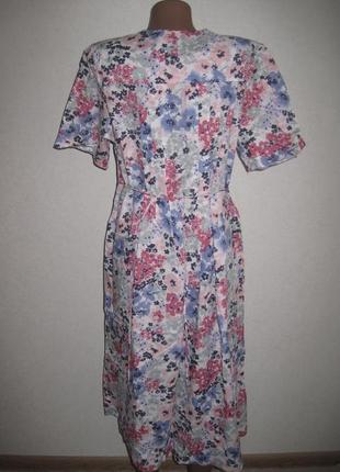 Хлопковое платье-халат можно беременных david nieper размер16  цветы3 фото