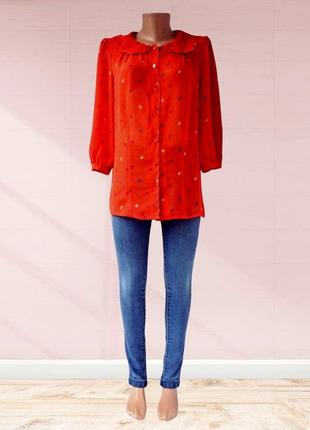 Ніжна шифонова блузка new look з тюльпанами. розмір uk12.