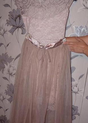 Вечернее бальное платье с юбкой фатин2 фото