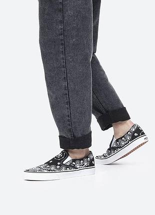 Сліпони vans classic slip-on bandana vn0a33tbd9s1 black текстиль