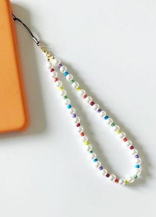 Бісерний тримач для телефону, підвіска на телефон. ремінець на руку.