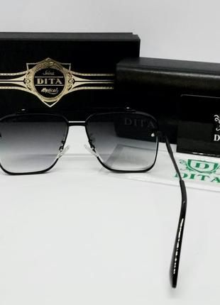Dita модные мужские солнцезащитные очки черные с градиентом в металлической оправе5 фото