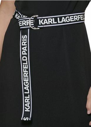 Платье миди с поясом и логотипом karl lagerfeld paris оригинал4 фото
