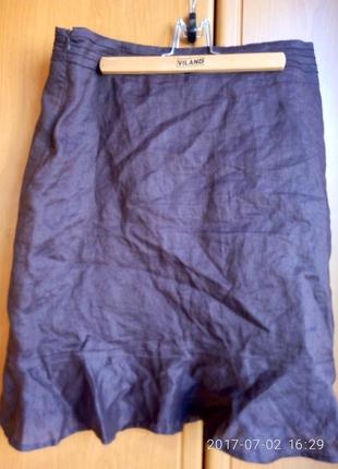 Юбка льняная коричневая от amisu