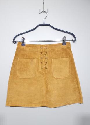 Замшева спідниця stradivarius розмір s
