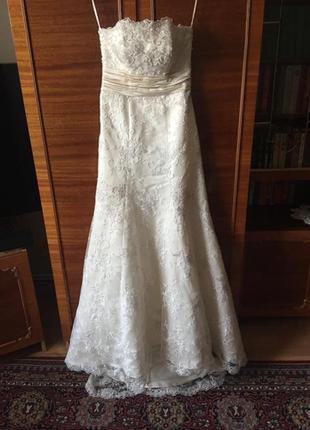 Элегантное нежное свадебное платье5 фото