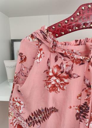 Шорти шорты кежуал з поясом комфортні якісні рожеві принт як нові бренд zebra5 фото