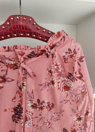 Шорти шорты кежуал з поясом комфортні якісні рожеві принт як нові бренд zebra3 фото