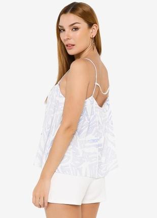 Топ топик блуза майка вільного крою натуральний льон принт пальми стильний бренд h&m2 фото