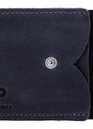 Мужской зажим для денег grande pelle из натуральной кожи, синий кошелек на кнопке с монетницей, матовый2 фото