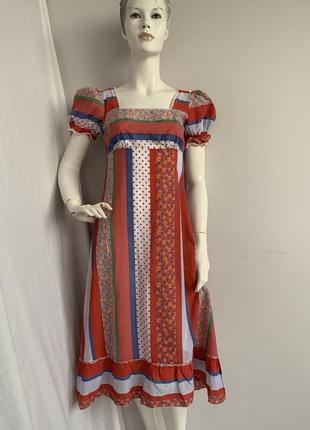 Сукня вінтаж в смужку колорблок бохо divina1 фото