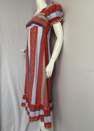 Сукня вінтаж в смужку колорблок бохо divina3 фото
