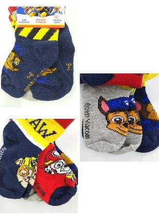 Носочки детские щенячий патруль 15-19, 1, 2, 3, 4, 5, 6 мес дисней носки шкарпетки дитячі