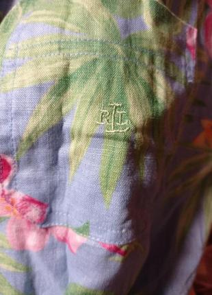 Льняна яскрава вінтажна блуза lauren ralph lauren,100%льон,р.м3 фото