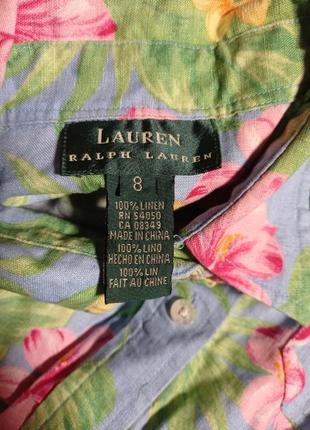 Льняна яскрава вінтажна блуза lauren ralph lauren,100%льон,р.м6 фото