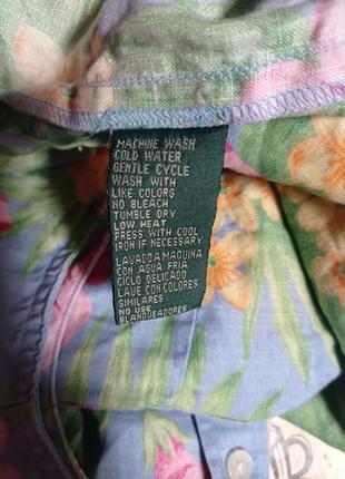 Льняна яскрава вінтажна блуза lauren ralph lauren,100%льон,р.м7 фото