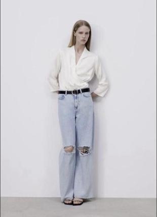 Джинси рвані wide-leg jeans в наявності 34, 36 рр