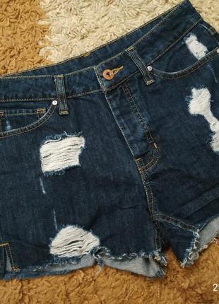 Брендові джинсові шорти mango jeans з високою посадкою, хс-з