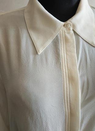 Шикарная белая блуза marks & spencer  100% шёлк, р.l-xl блуза молочного цвета шелк7 фото