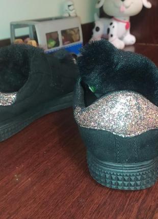 Чёрные полусапожки , ботинки с мехом6 фото