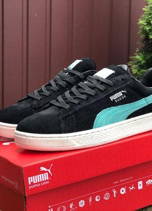 Р.36-41 кроссовки  puma suede classic (черно/березовые)2 фото