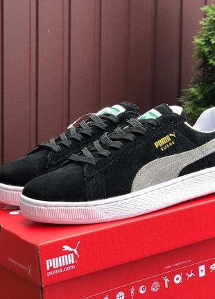 Р.38 39 кроссовки  puma suede classic (черно/серо/белые)2 фото