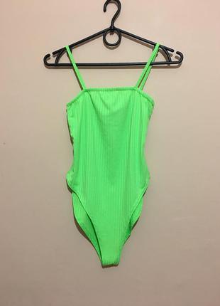 Неоновый боди i saw it first neon lime ribbed strappy bodysuit6 фото