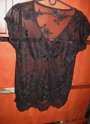 Топ мереживом чорний